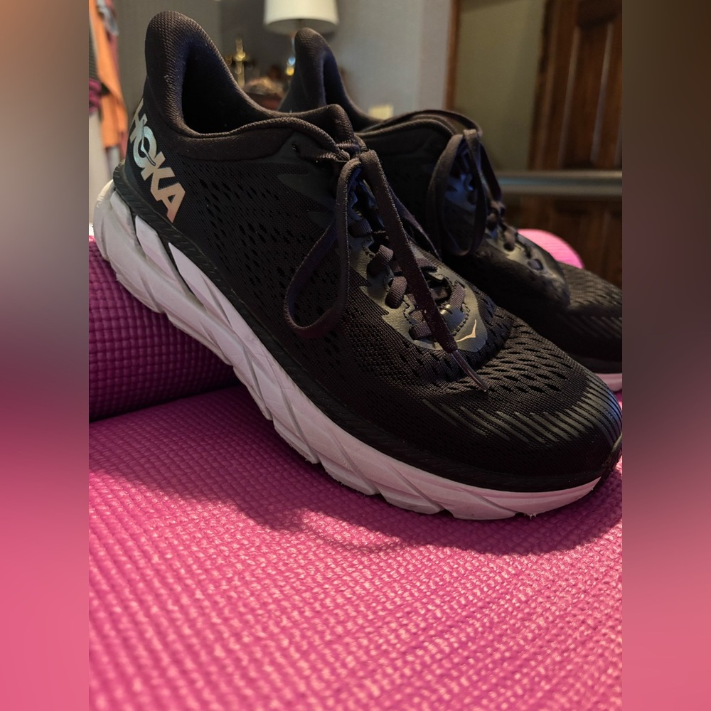 HOKA Black and White Athletic Shoes